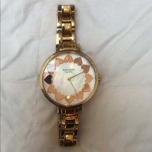 Kate Spade watch Gold w/ Gold Hearts & White Face